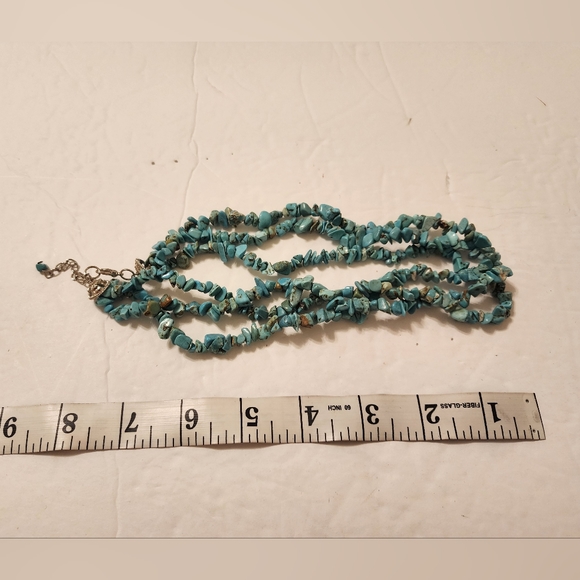Genuine Tumbled Turquoise Multi-Layer Necklace - Picture 3 of 3